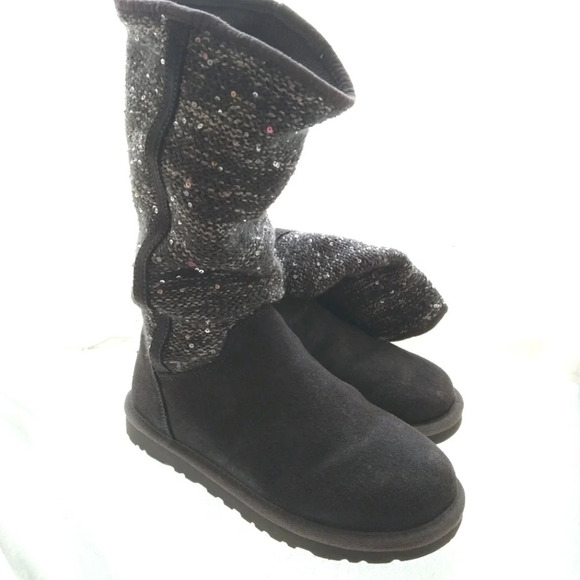 UGG Camaya Knit Suede Grey Boot EUC ❤️ - Picture 2 of 16